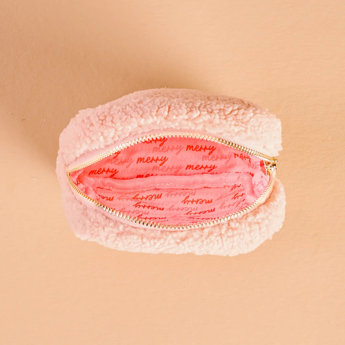 Teddy Pouch–Square | Holiday Gift Bow Red