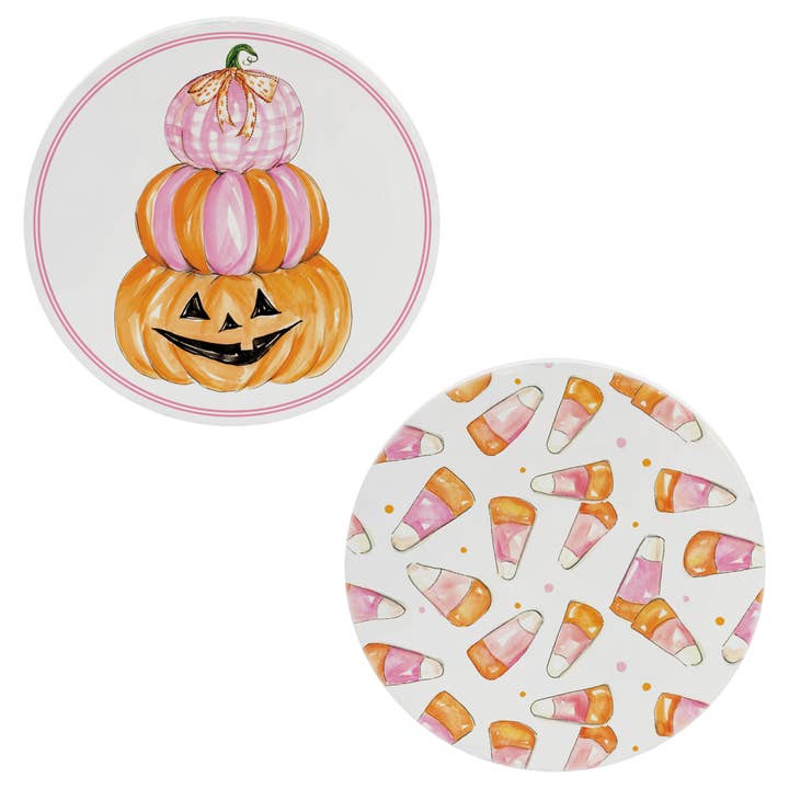 Pink Candy Corn Ceramic Coasters | Assorted Styles