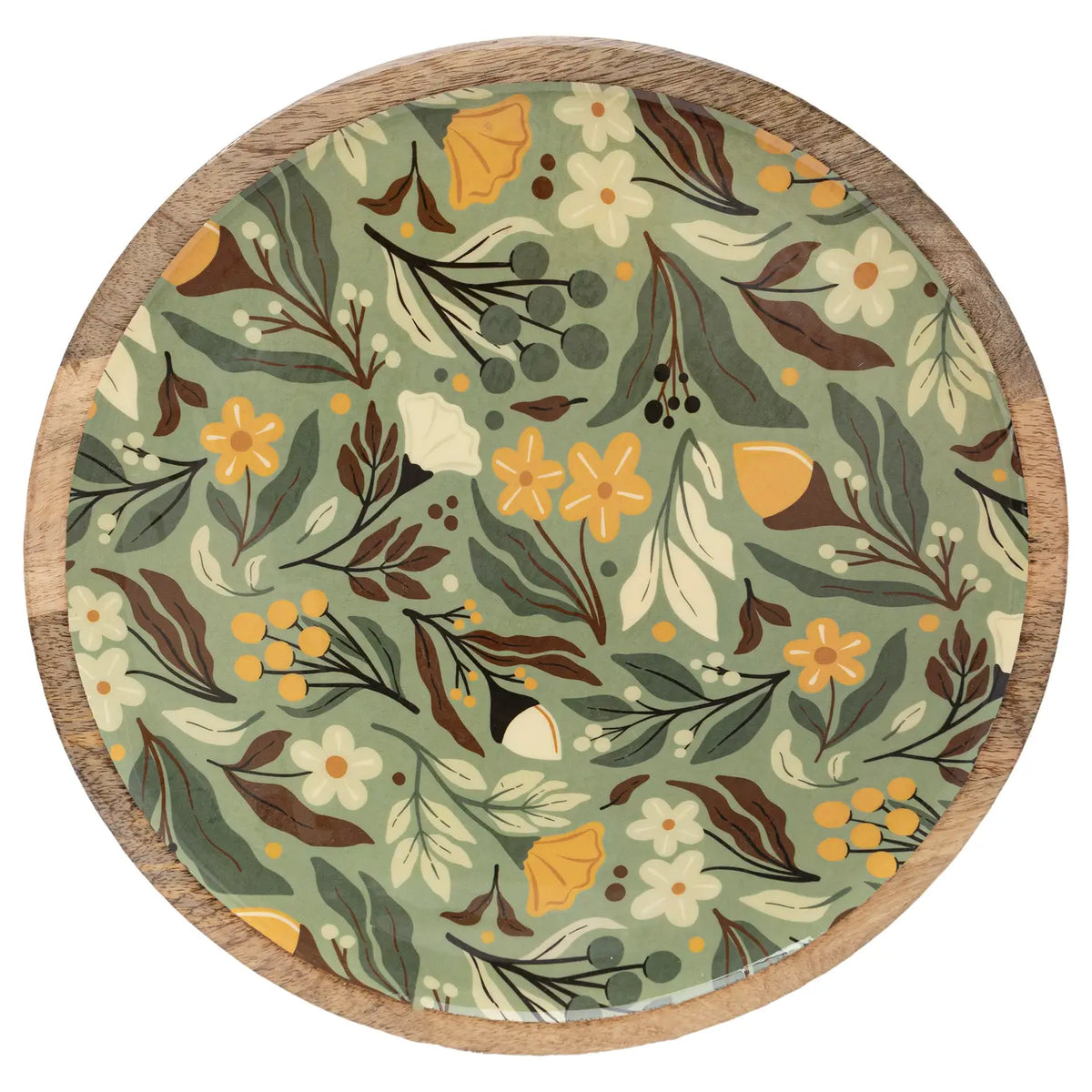 Autumn Acorn Round Platter 14"