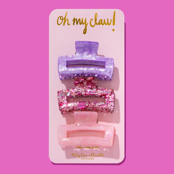 Pink Confetti Clip Trio Pink Confetti Clip Trio