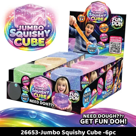 Fun Doh Jumbo Squishy Cube | Assorted Colors