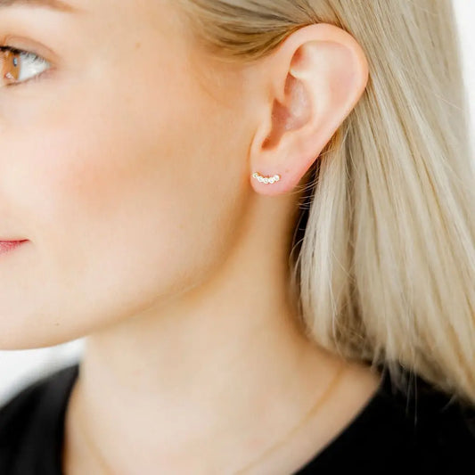 Screwback Stud Earrings | Abigail Sparkle Gold