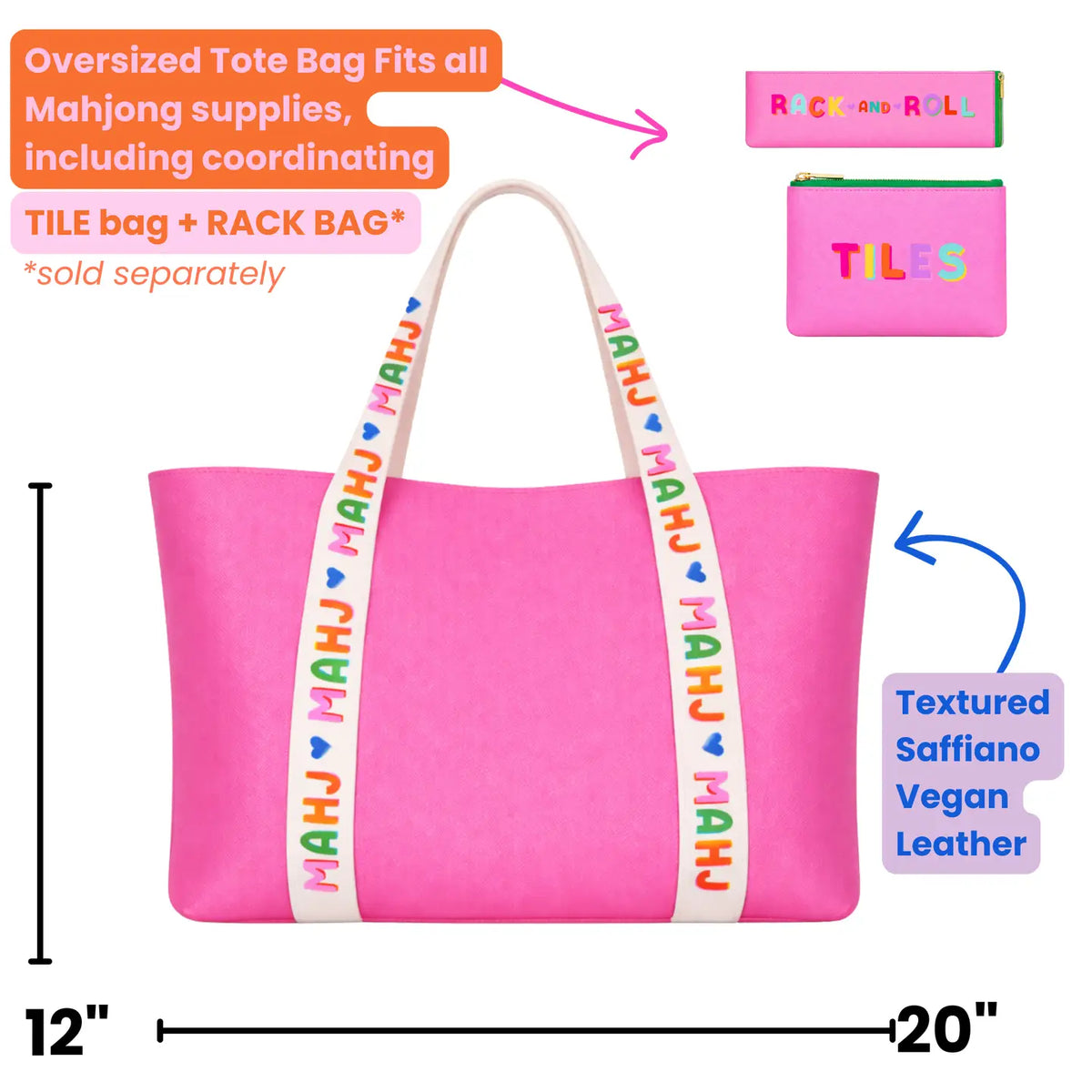 Mahjong Tote Bag | Pink