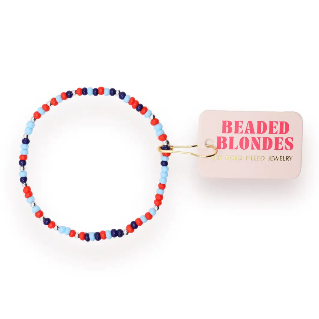 Bright Red and Blues Sprinkle Bracelet