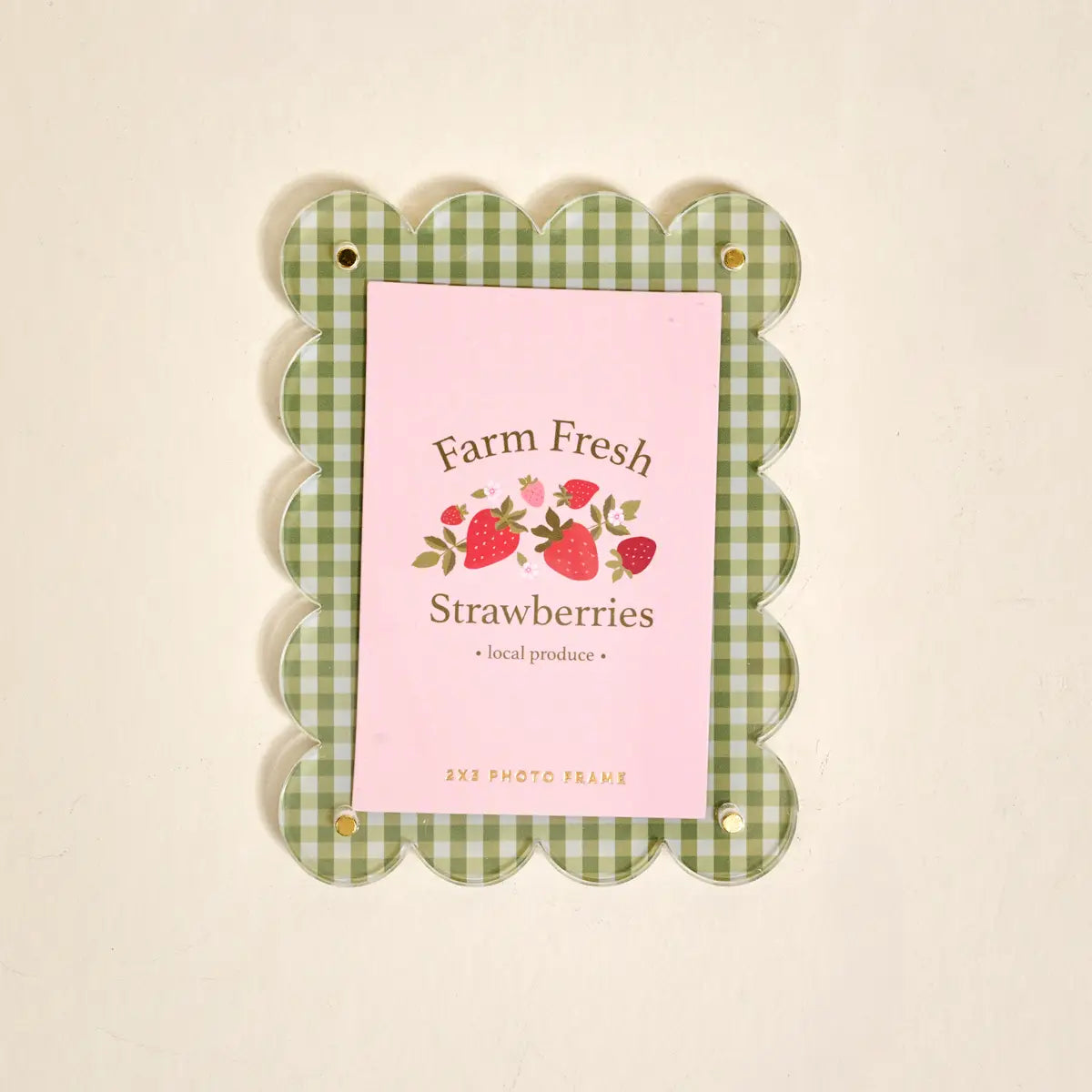 Mini Acrylic Picture Frame Magnet | Farm Fresh Strawberries