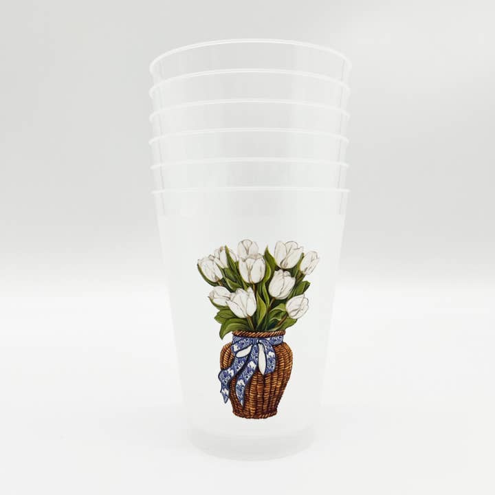 Party Cup Set | White Tulips