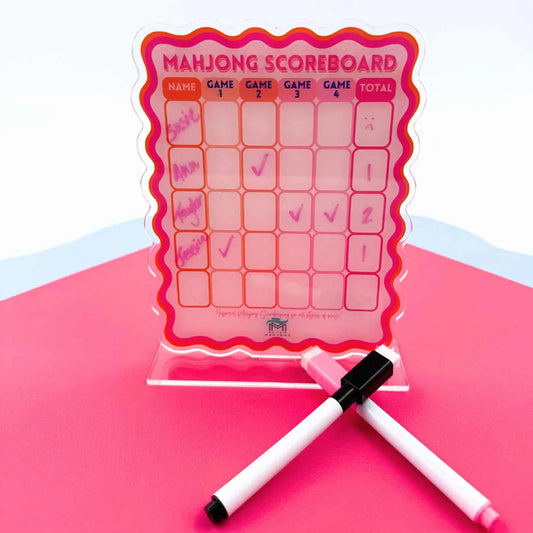 Mahjong Scoreboard | Pink/Orange