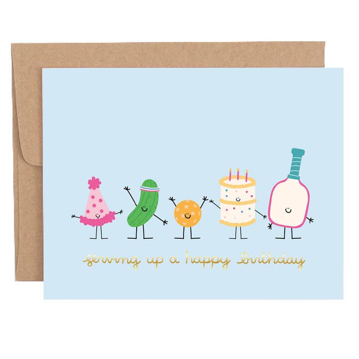 Greeting Card | Serving Up A Happy Birthday Pickleball