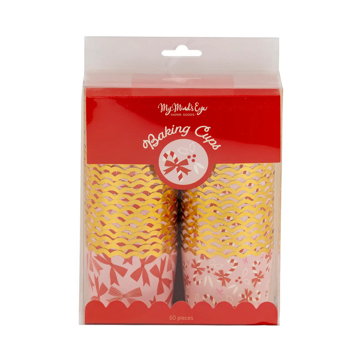 Gold Foil Bows on Pink 5 oz Baking/Snack Cups