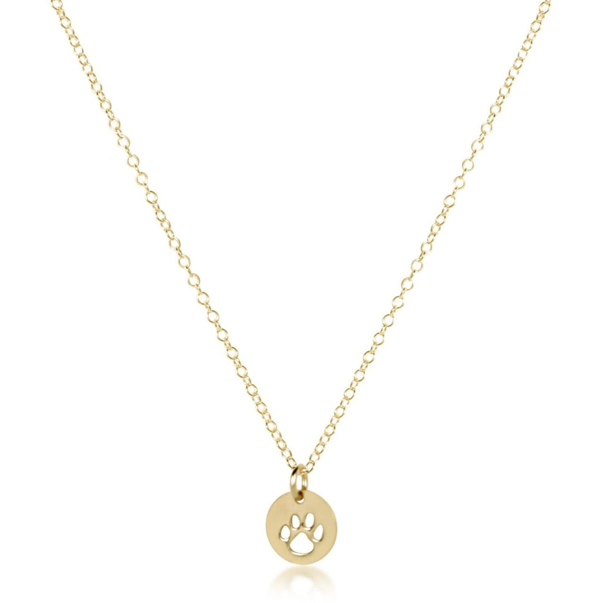 egirl | 14" Necklace Gold | Paw Print Gold Disc