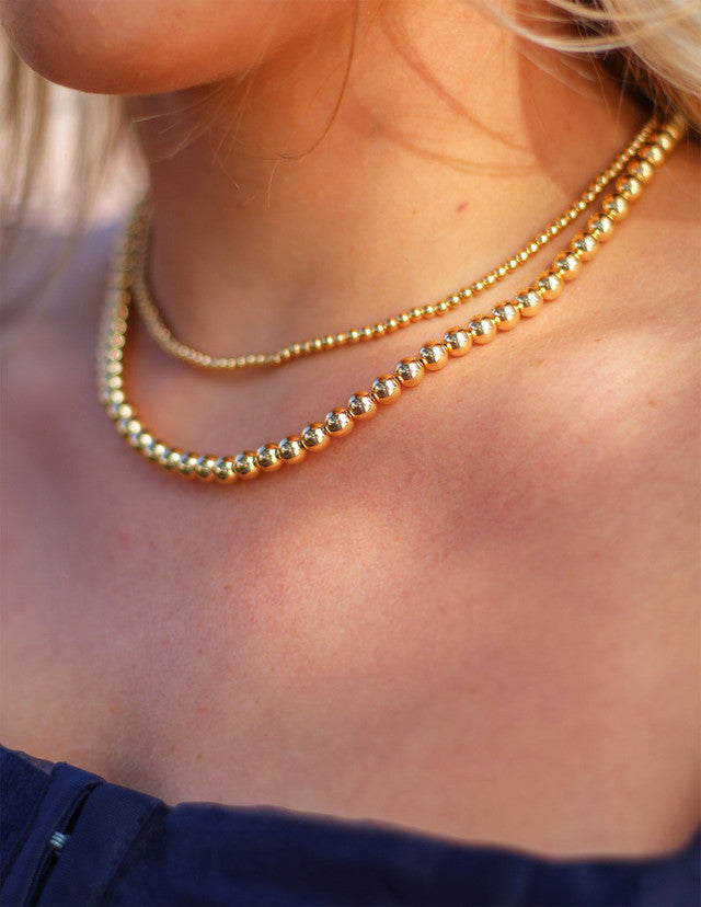 17" Choker | Classic Gold 6mm Bead