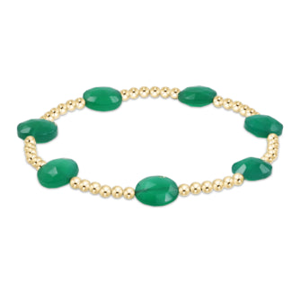 Admire Gold 3mm Bead Bracelet | Green Onyx