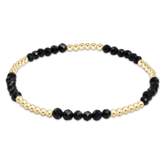 Blissful Pattern 2.5mm Bead Bracelet | Faceted Onyx