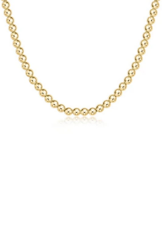 17" Choker | Classic Gold 5mm Bead