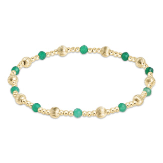 Dignity Sincerity Pattern 4mm Bead Bracelet | Green Onyx