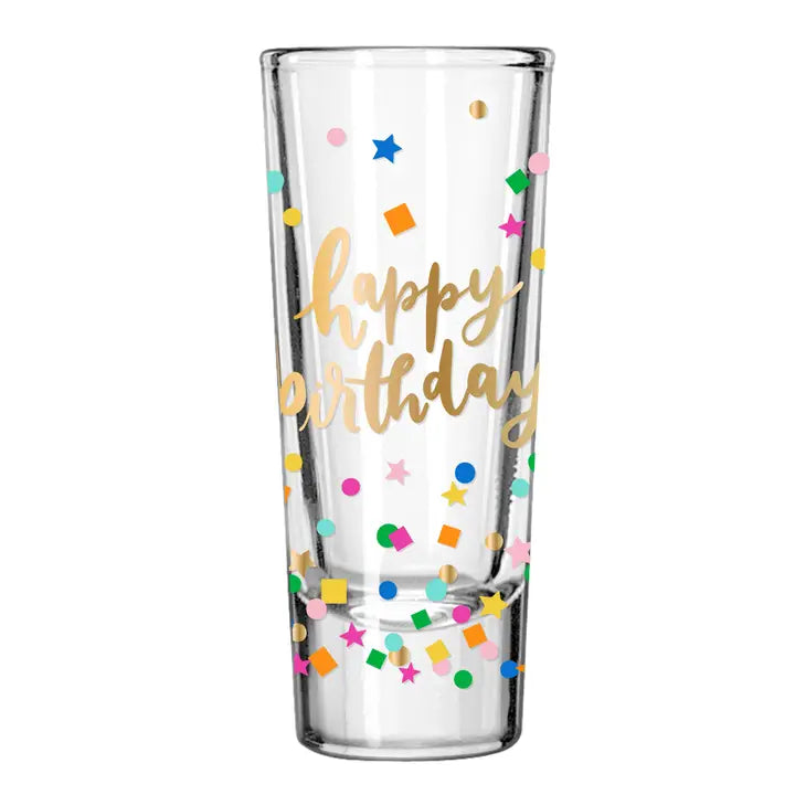 Shot Glass | Happy Birthday Confetti