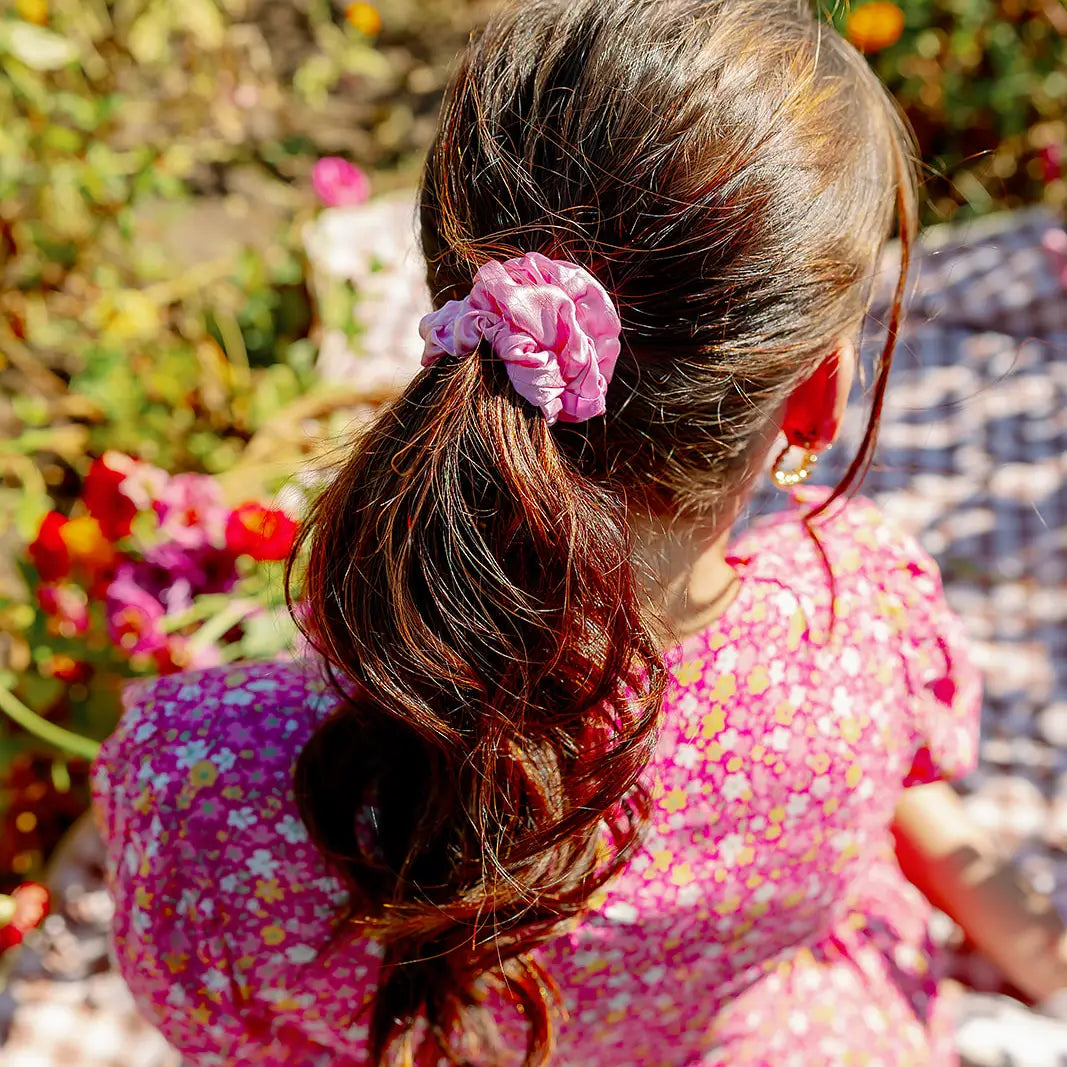 Teleties Silk Scrunchies | Rose All Day | Large