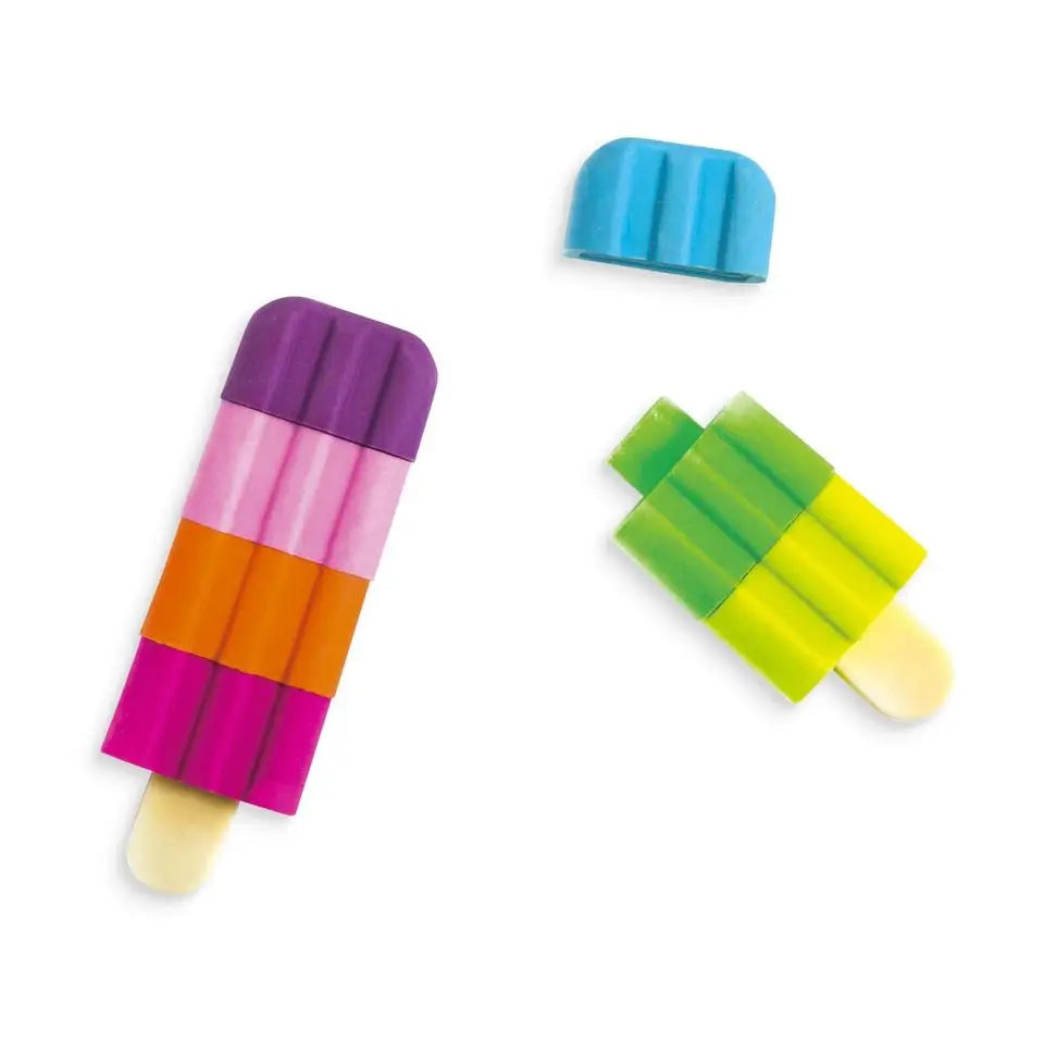 Icy Pops: Fruit Scented Puzzle Erasers (Set of 4)