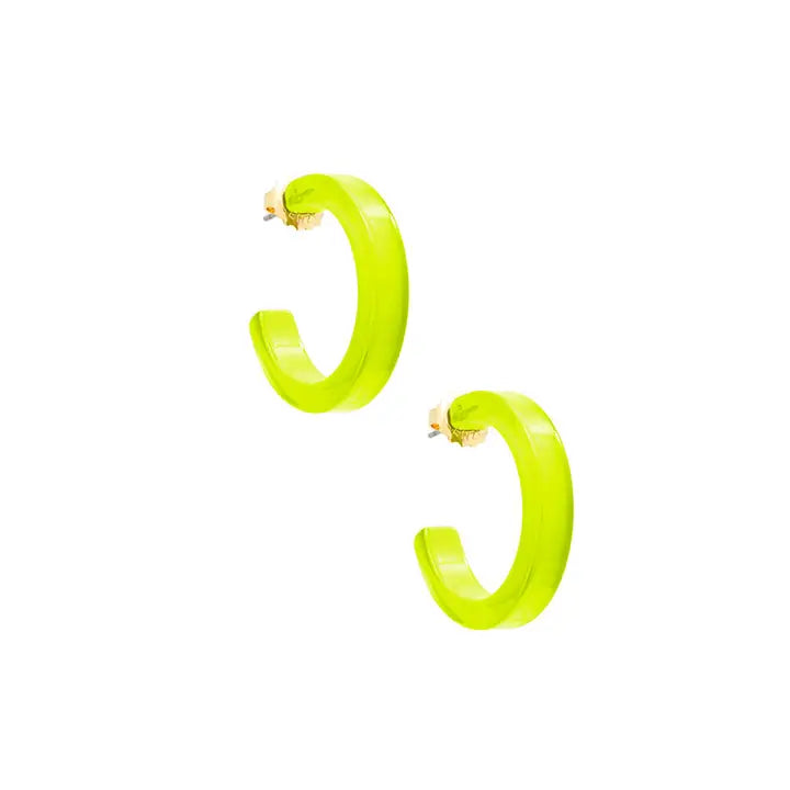 Small Resin Hoop Earring | Lime
