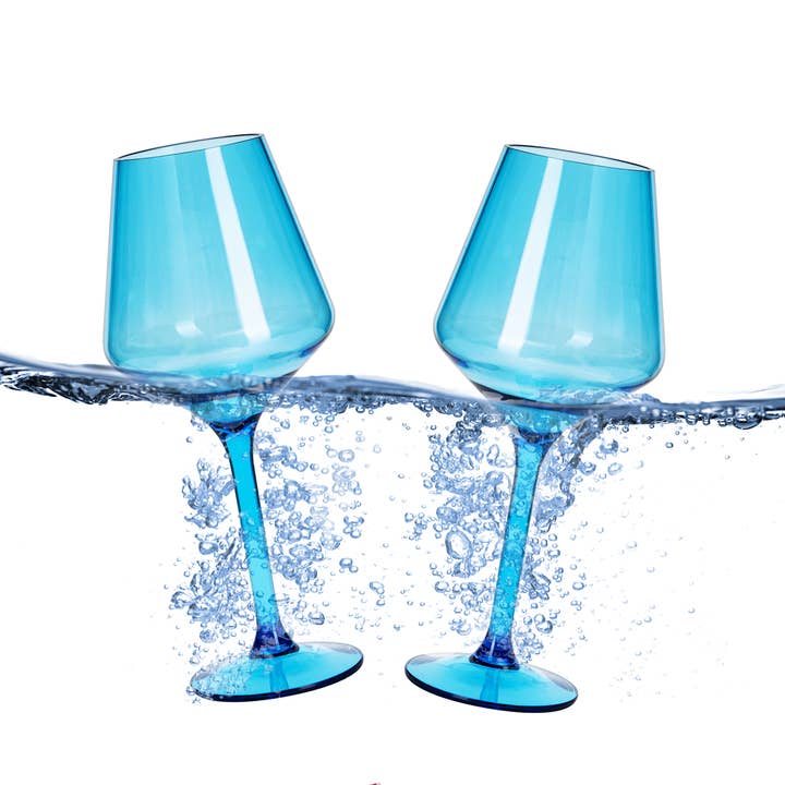 Unbreakable Floating Wine Glass | Blue
