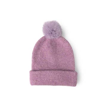 Knit Ultra Soft Pom Hat | Purple