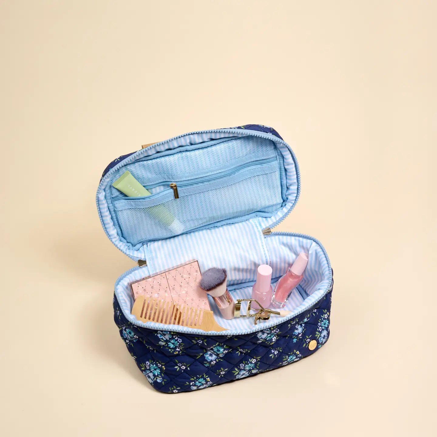 Glam & Go Quilted Cosmetic Bag | Endless Daydream Navy