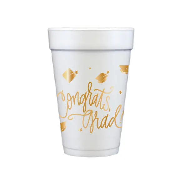 Congrats, Grad! Foam Cups | Gold