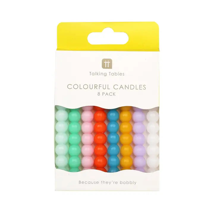 Colorful Bobble Candles | 8 Pack