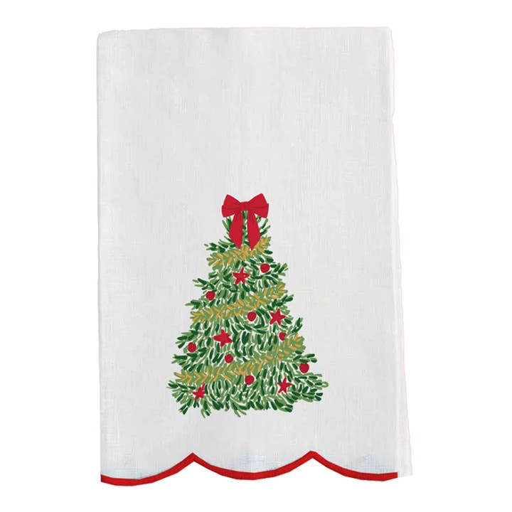 Tea Towel | Traditional Tree Embroidered