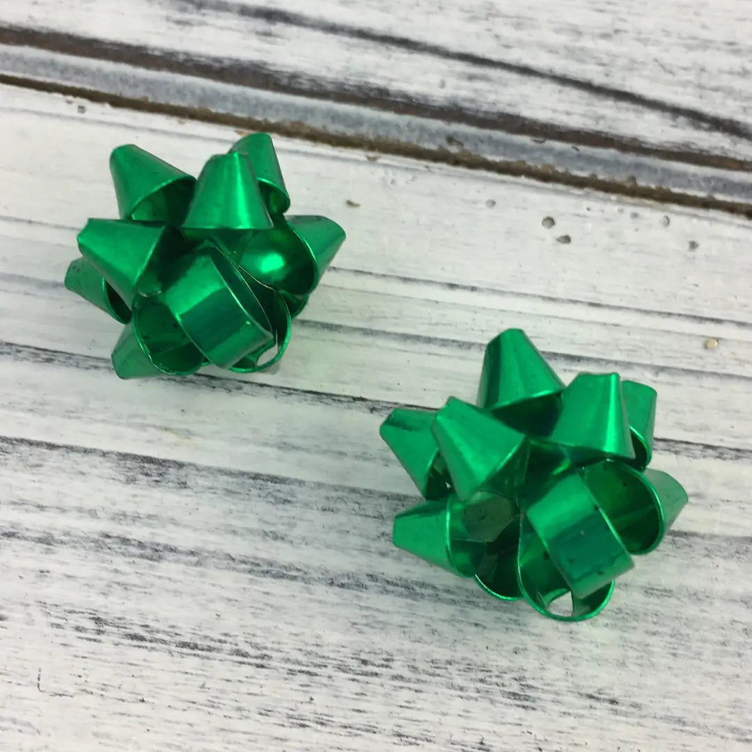 Christmas Bow Earrings | Green