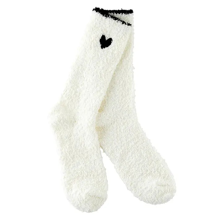 Cozy Socks | Black Trim & Black Heart