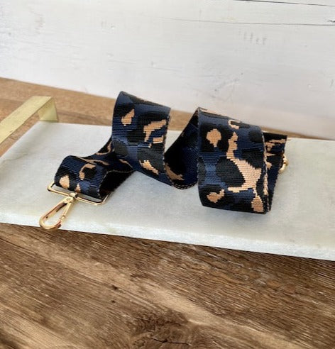 Bag Strap - Leopard Navy
