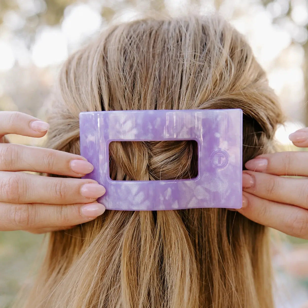 Teleties Flat Rectangle Hair Clip | Lavender Mist | Assorted Sizes