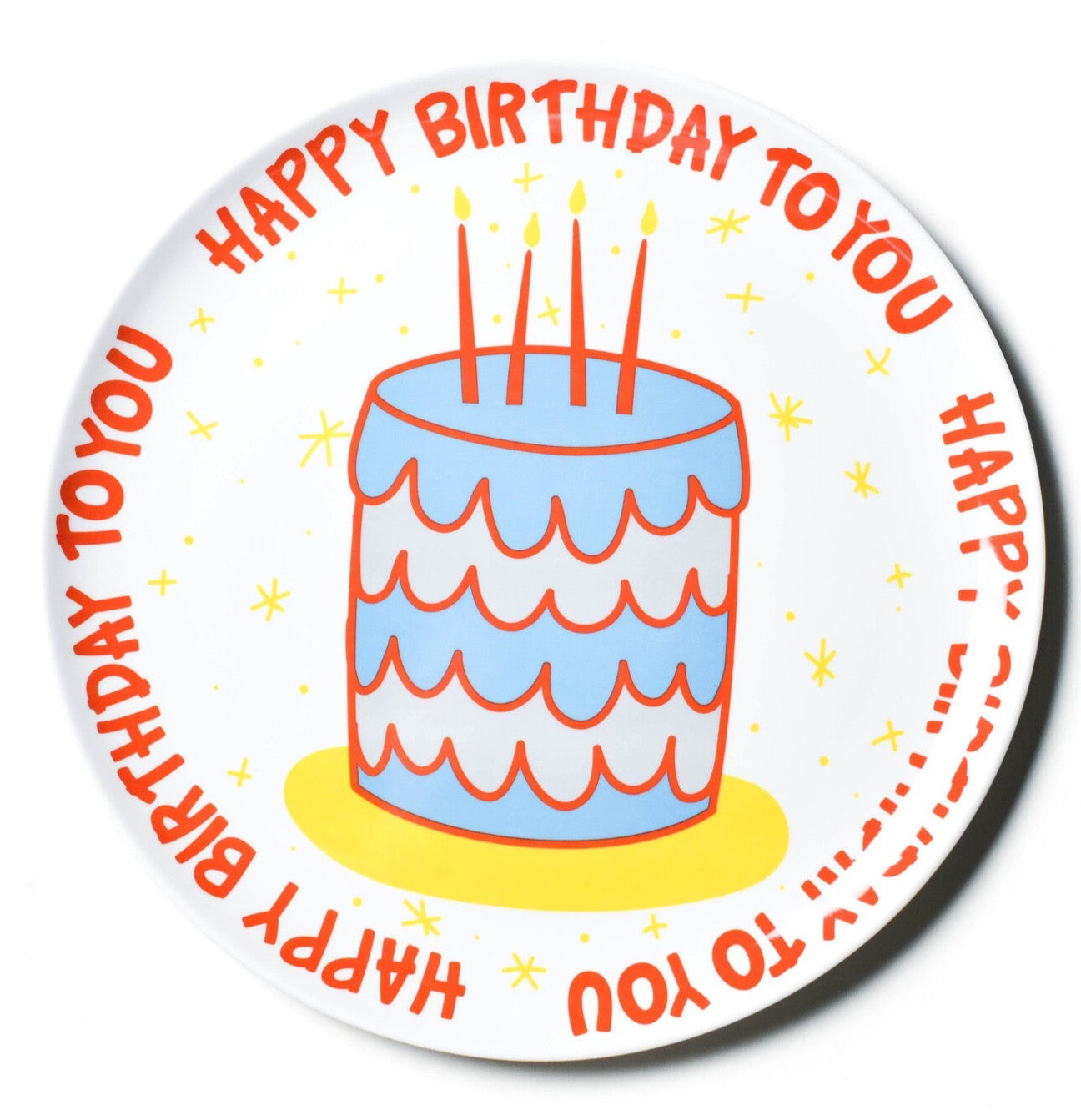 Happy Birthday Melamine Plate - Blue