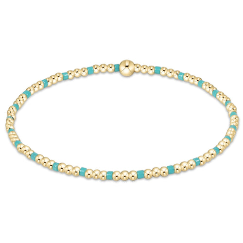egirl | Hope Sincerity Pattern 2mm Bead Bracelet | Turquoise