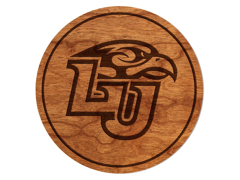 Liberty Eagle over LU Block Letters Cherry Coaster