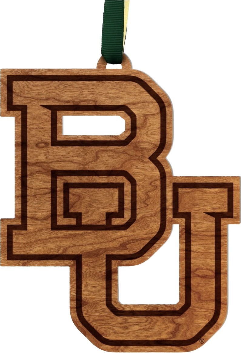 Baylor University Block BU Cherry Ornament