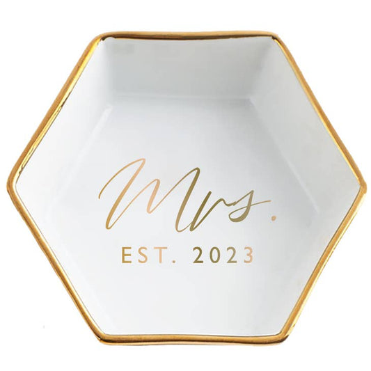 Trinket Dish | Mrs. Est. 2023 Hexagon