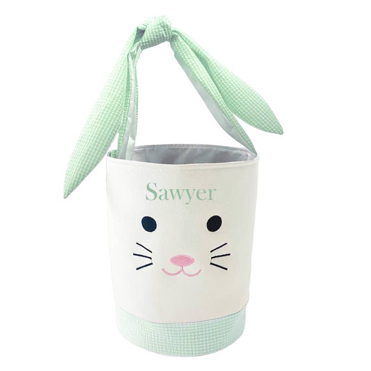 Easter Bunny Basket - Seersucker - includes personalization