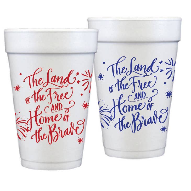 4th of July Foam Cups Red/Blue