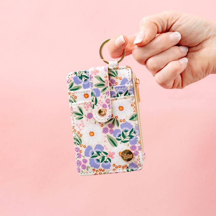 Keychain Wallet - Sweet Meadow Purple & Tan
