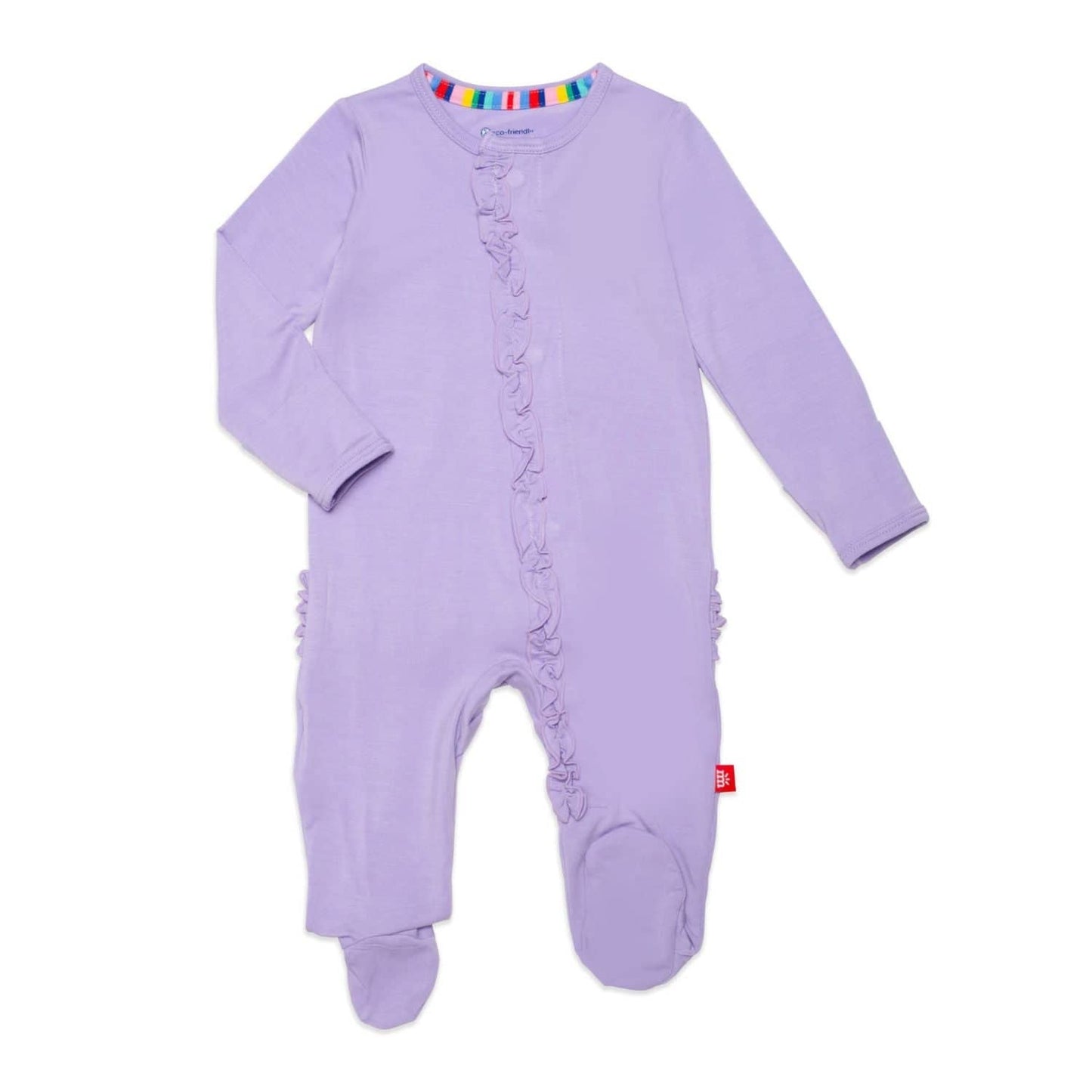 Modal Ruffle Magnetic Footie | Crocus Petal