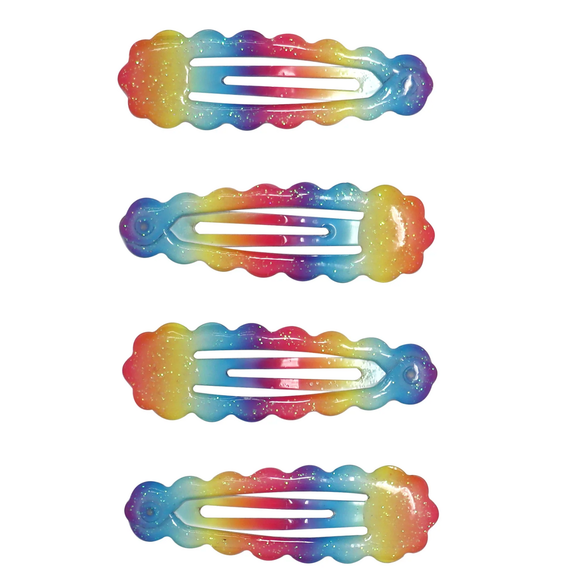 Rainbow Glitter Snap Hair Clip