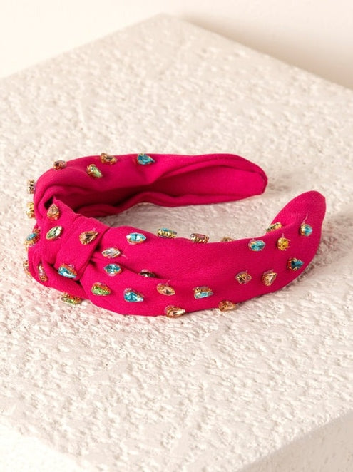 Gemmie Knotted Headband - Magenta