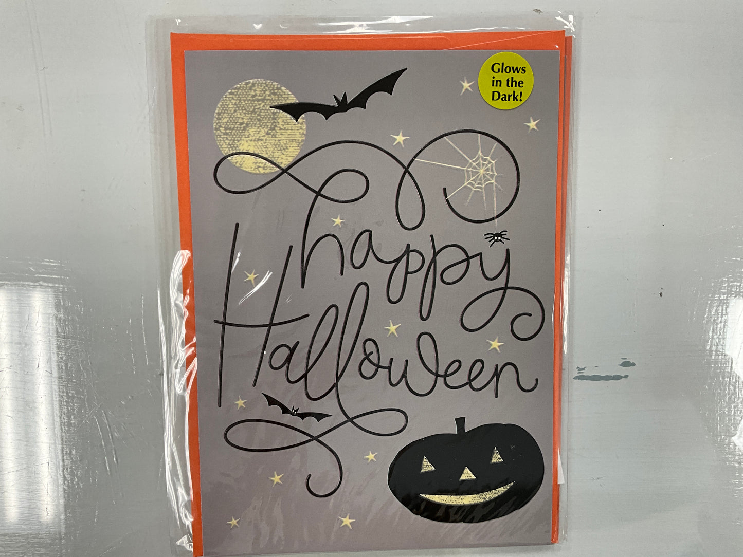Halloween Gray Cursive Card