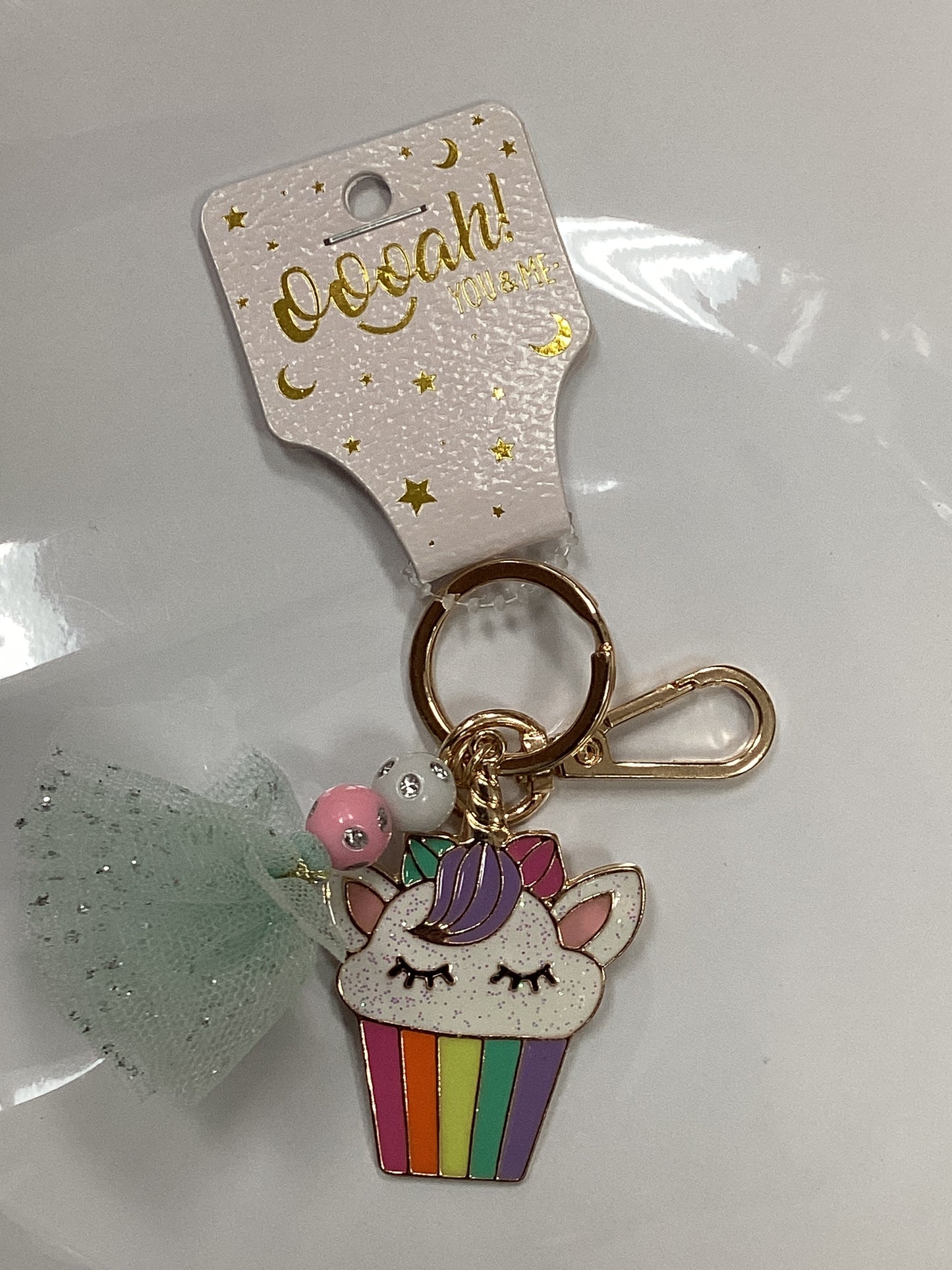Cupcake Tulle Enamel Keychain