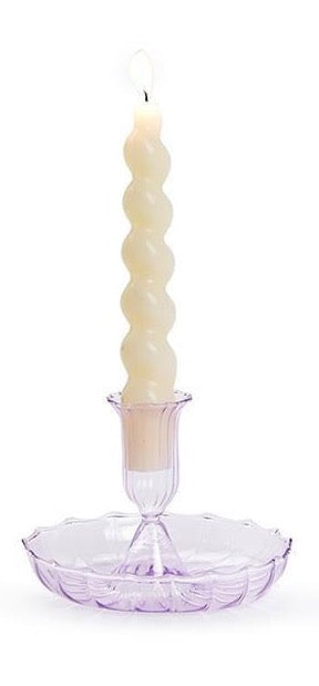 Swirl Hand-Blown Glass Candleholder (Assorted Colors)
