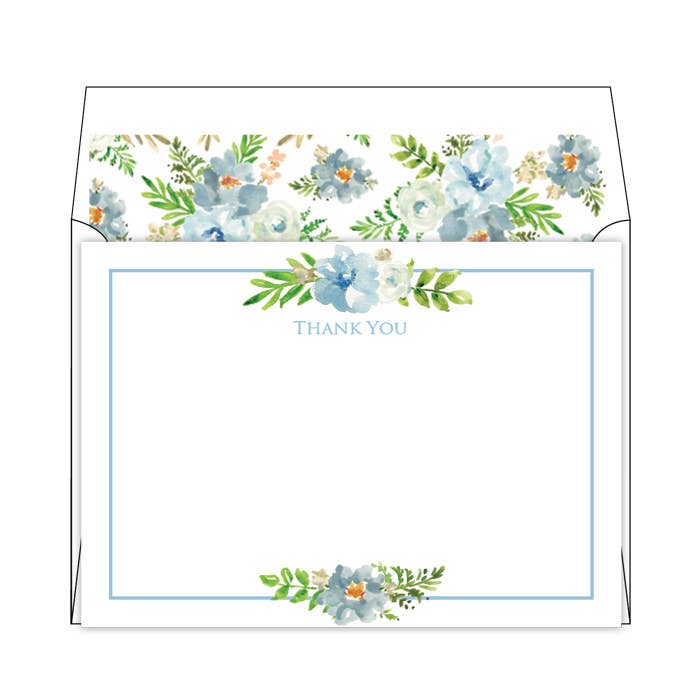 Thank You Blue Floral Medium Social Set