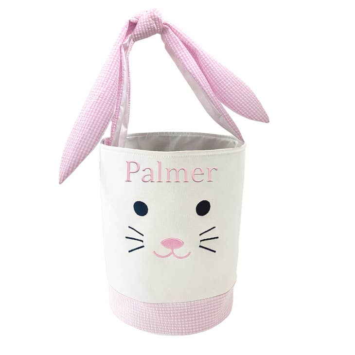 Easter Bunny Basket - Seersucker - includes personalization