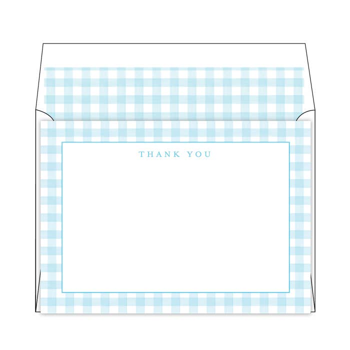 Thank You Blue Gingham Medium Social Set